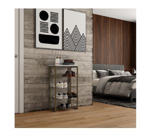 Estante 4 niveles Home Design blanco/oro envejecido