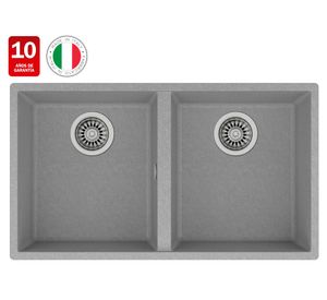 Lavaplatos granito bajo encimera Square 2C-760 Stone grey 20x76x43.5 cm