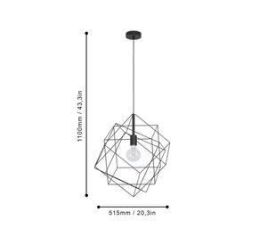 Lámpara colgar LED 60W E27 1L Straiton