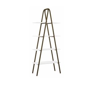 Estante 4 niveles Connect blanco/oro envejecido