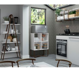 Estante 4 niveles Connect blanco/oro envejecido