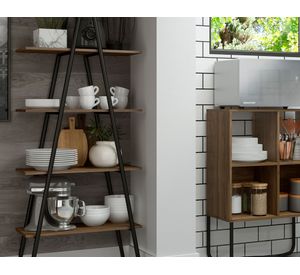 Estante 4 niveles Connect legno/negro mate