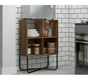 Estante 2 niveles Connect  legno/negro mate