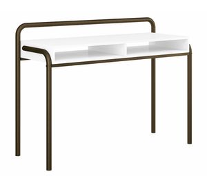 Escritorio 2 espacios Connect blanco/oro envejecido