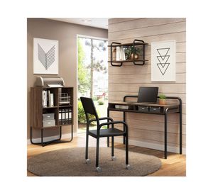 Escritorio 2 espacios Connect legno/negro mate