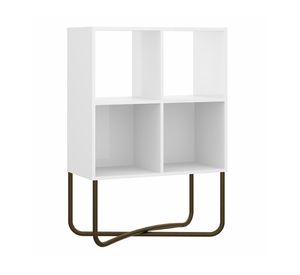 Estante 2 niveles Connect blanco/oro envejecido