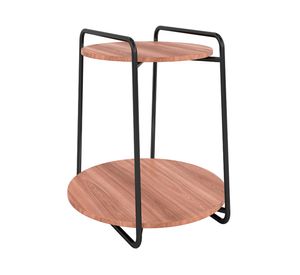 Mesa de apoyo Milán negro/castaño 60x54x54 cm