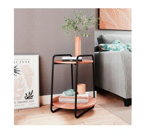 Mesa de apoyo Milán negro/castaño 60x54x54 cm