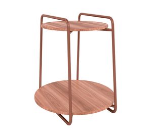 Mesa de apoyo Milán oro envejecido/castaño 60x54x54 cm