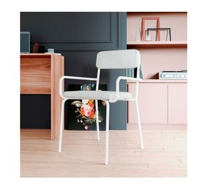 Silla comedor acero Lenox blanco