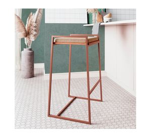 Taburete acero Bronx oro envejecido/mocca