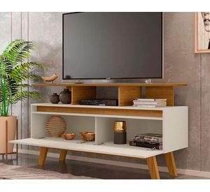 Rack TV 50'' Rubí blanco invierno/canela