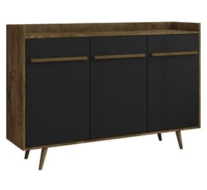 Buffet 3 puertas Quartzo negro/café