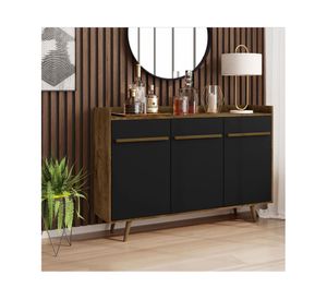 Buffet 3 puertas Quartzo negro/café
