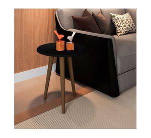 Mesa auxiliar lateral Brilha negro 48x44x44 cm