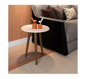 Mesa auxiliar lateral Brilha blanco invierno 48x44x44 cm