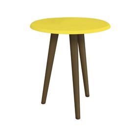 Mesa auxiliar lateral Brilha amarillo 48x44x44 cm