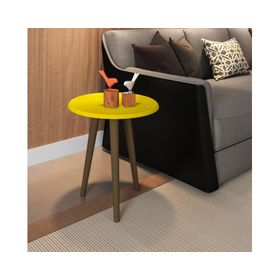 Mesa auxiliar lateral Brilha amarillo 48x44x44 cm