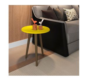 Mesa auxiliar lateral Brilha amarillo 48x44x44 cm