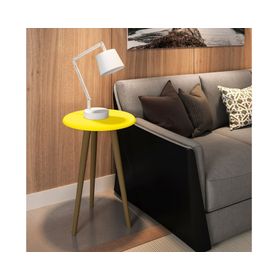 Mesa de apoyo lateral Brilha amarillo 63x44x44 cm