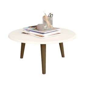 Mesa de centro redonda Brilha 35x59x59 cm blanco invierno