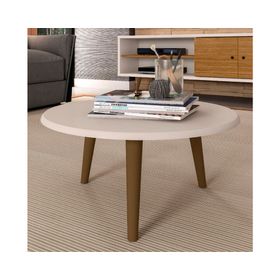 Mesa de centro redonda Brilha 35x59x59 cm blanco invierno