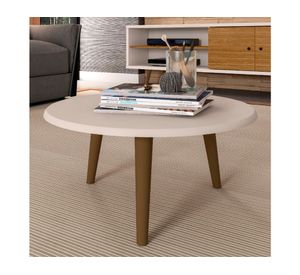 Mesa de centro redonda Brilha 35x59x59 cm blanco invierno