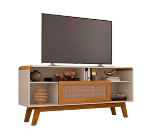 Rack TV 55'' Lazuli blanco invierno/ratán