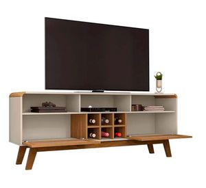 Rack TV 65'' Larimar blanco invierno/canela ratán