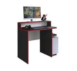 Escritorio gamer 2 espacios Power negro/rojo