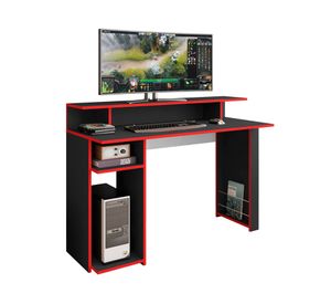 Escritorio gamer 1 espacio Inspire negro/rojo