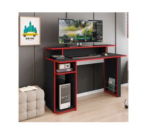 Escritorio gamer 1 espacio Inspire negro/rojo