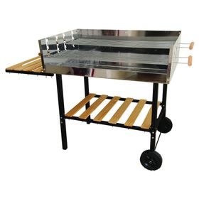 Parrilla carbón con ruedas IGFLQ01A gris