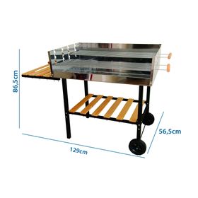 Parrilla carbón con ruedas IGFLQ01A gris