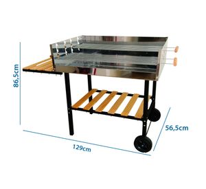 Parrilla carbón con ruedas IGFLQ01A gris