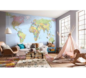 Fotomural Wold map XL 368x248 cm