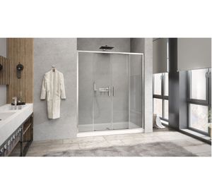 Mampara Apertura central perfil cromado 190x180x3.5 cm