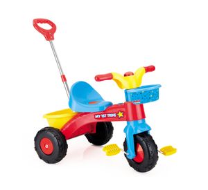 Triciclo con mango azul/rojo/amarillo Dolu