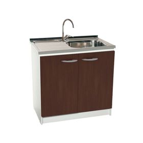 Mueble base lavaplatos 80 cm izquierdo MUE-KCO80/661BI0 blanco/café Tebisa.