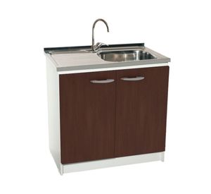 Mueble base lavaplatos 80 cm izquierdo MUE-KCO80/661BI0 blanco/café Tebisa.