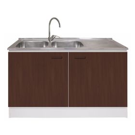 Mueble base lavaplatos 120 cm derecho MUE-KCO120/661BD blanco/café Tebisa.