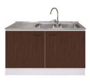 Mueble base lavaplatos 120 cm izquierdo MUE-KCO120/661BI blanco/café Tebisa.