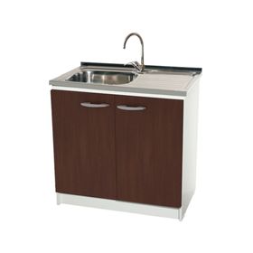 Mueble base lavaplatos 100 cm derecho MUE-KCO100/661BD blanco/café Tebisa.