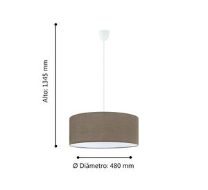 Lámpara colgar 60W E27 3L Sitia gris