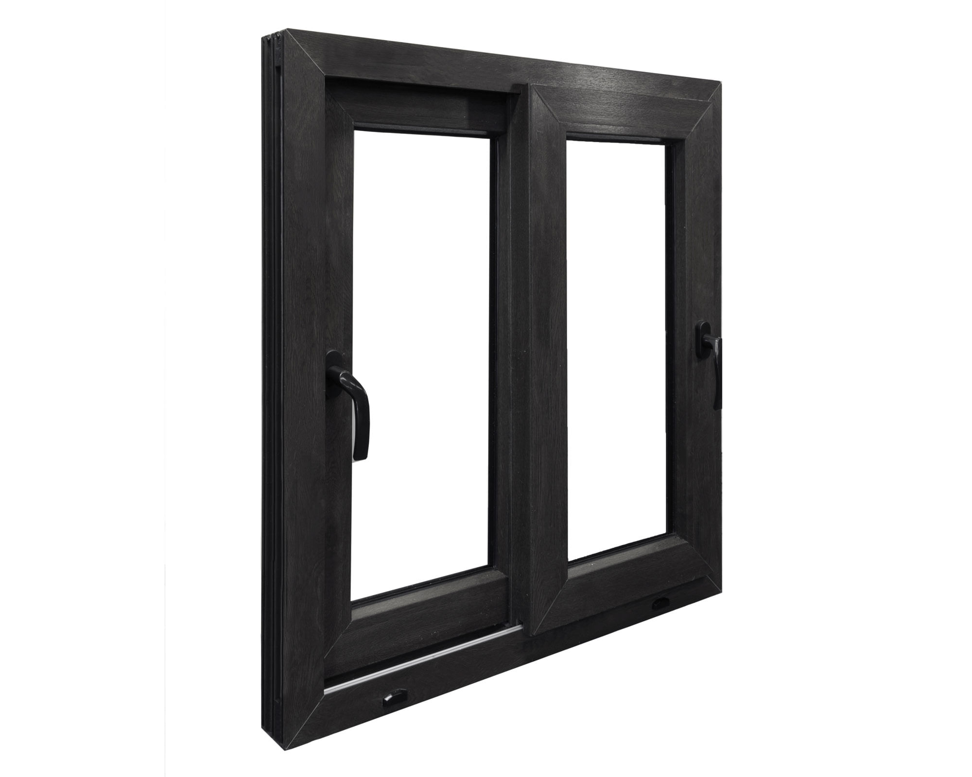 Ventana PVC 100x100 cm Corredera Premium Grafito Crown Glass