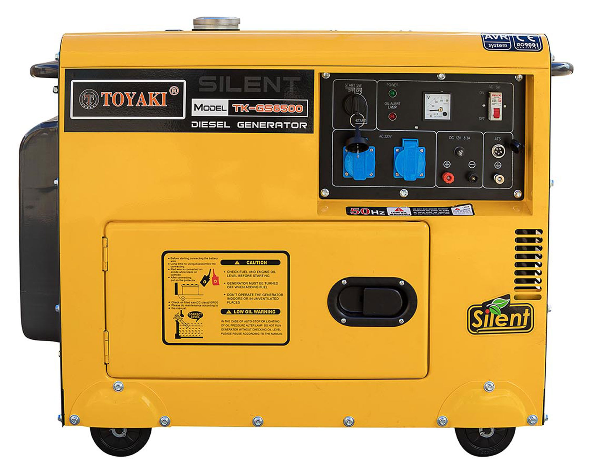 Generador a gasolina 5000W TK-GS6500 amarillo Toyaki