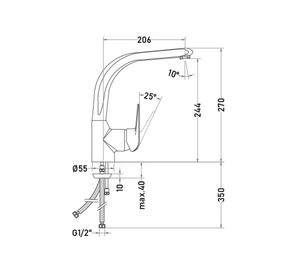Monomando lavaplatos Coral plateado