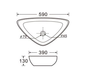 Lavamanos sobreponer 13x59x39 cm café