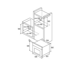 Horno eléctrico empotrado SE 6204X  inox/negro 68 lt