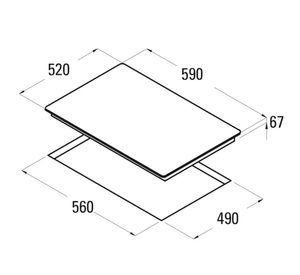 Encimera Vitrocerámica TDN 603/B negro Cata
